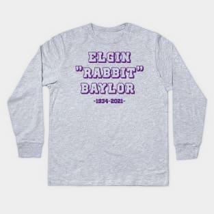 Elgin "Rabbit" Baylor Memorial Varsity Print Kids Long Sleeve T-Shirt